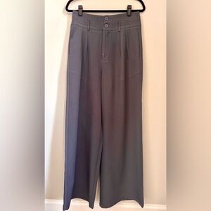 Cider Wide-Leg High-Waist Trousers in Gray